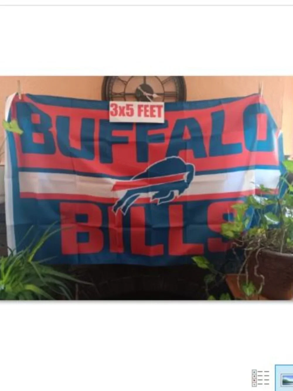 Buffalo Bills Center Stripe 3x5 NFL Flag